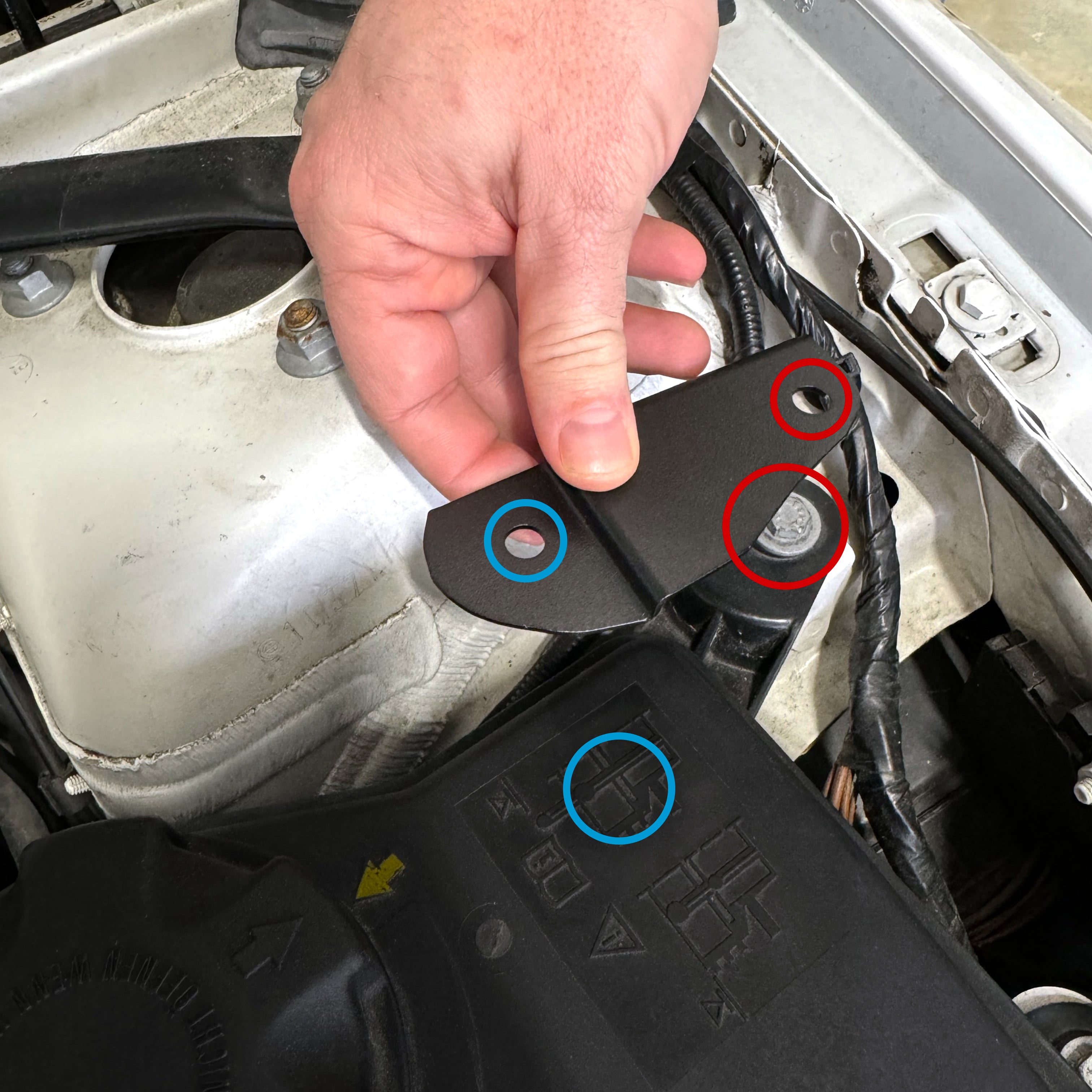 coolant reservoir mounting bracket installation